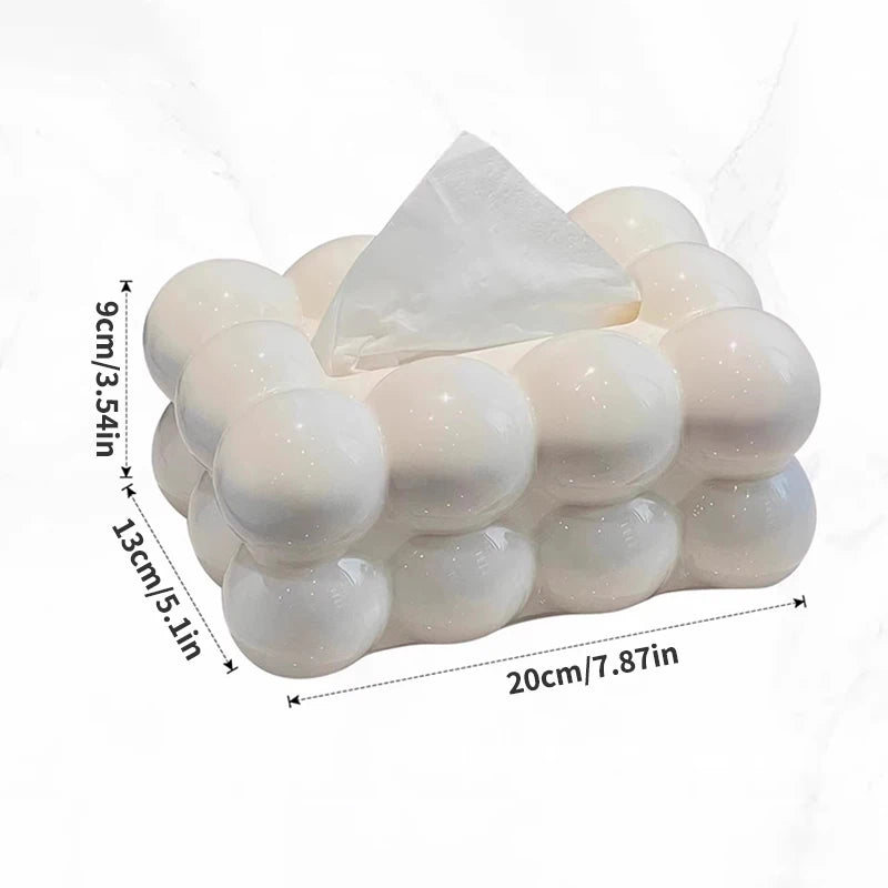 High Aesthetic Tissue Box, Home Living Room, High-End Tissue Storage, Paper Box, Cream Style Napkin Box