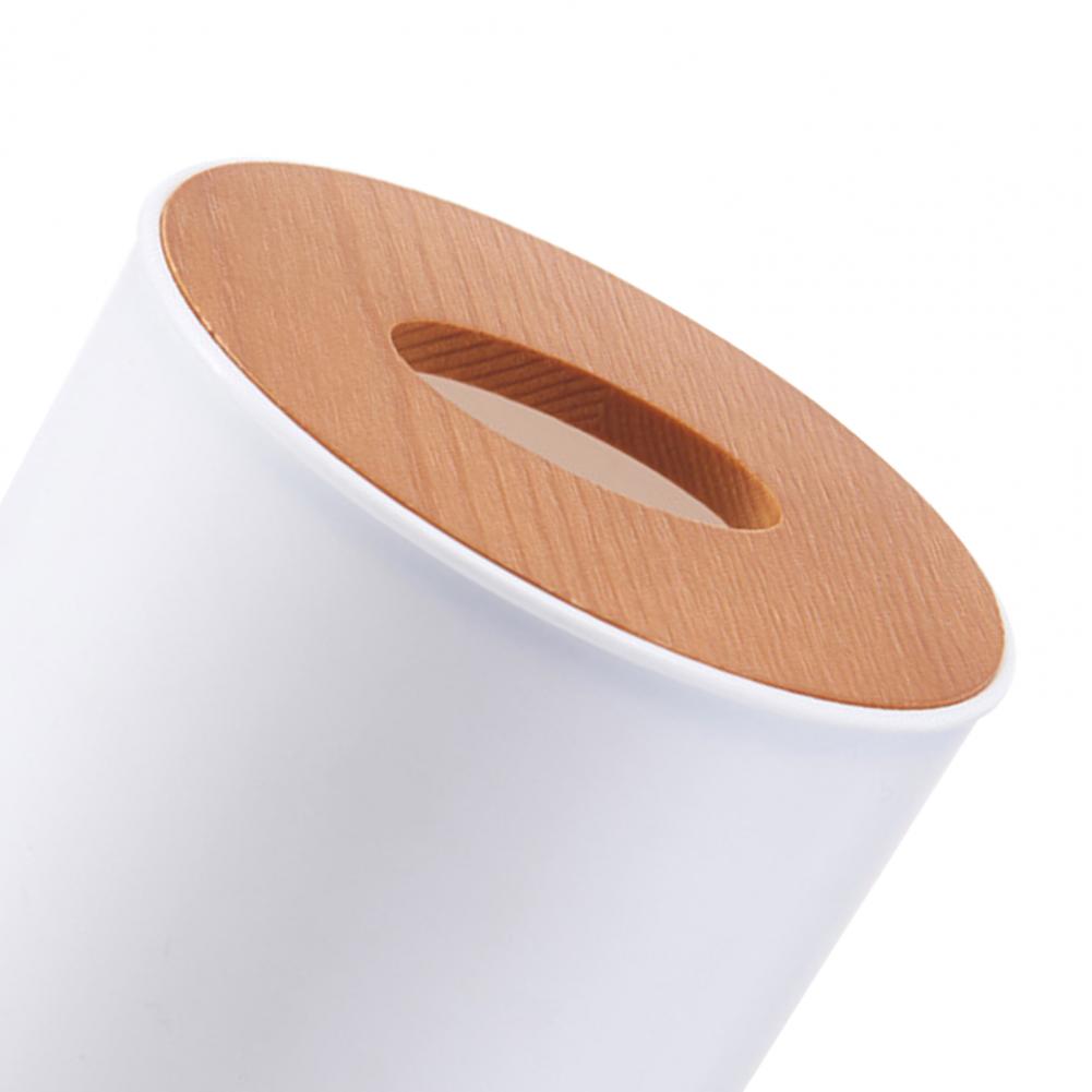 Plastic Tissue Box Wooden Lid Square Napkin Holder Container Wet Tissue Paper Dispenser Case Modern Home Car Organizer
