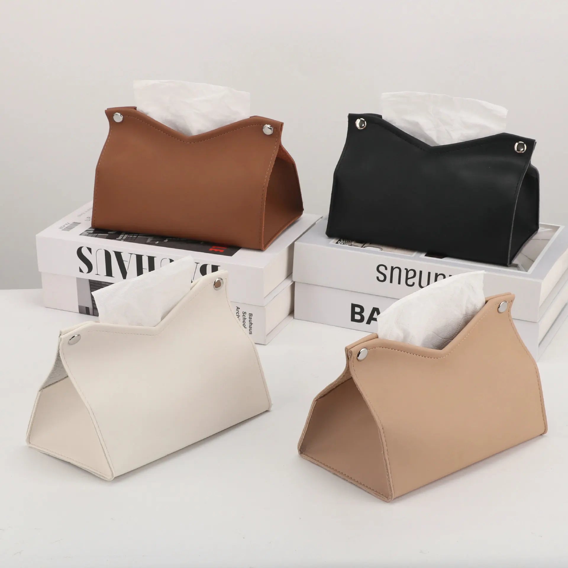 Pu Leather Tissue Box Cover Holder Car Living Room Bedroom Decoration Kitchen Desktop Nordic Home Napkin Holder Large Storage