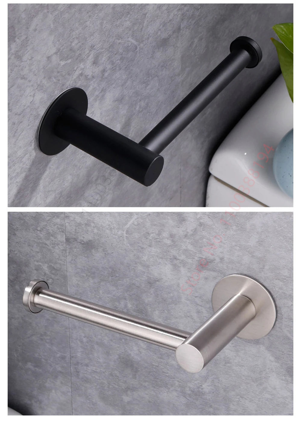 Adhesive Toilet Roll Paper Holder Organizer Wall Mount Storage Stand Kitchen Bathroom No Drill Tissue Towel Dispenser Stainless