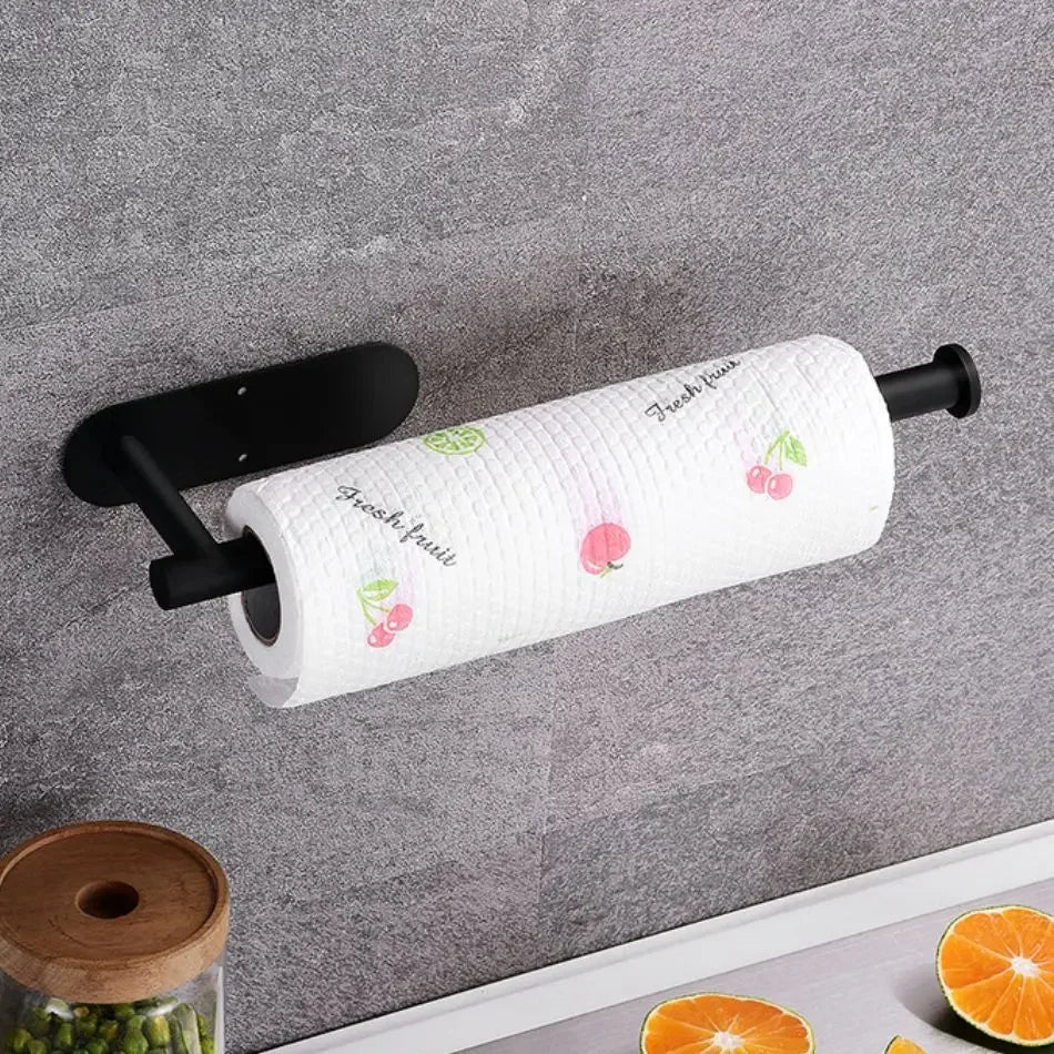 1PCS Kitchen Paper Towel Holder Toilet Paper Holder Adhesive Tissue Rack Napkin Dispenser Cabinet Storage Bathroom Accessories