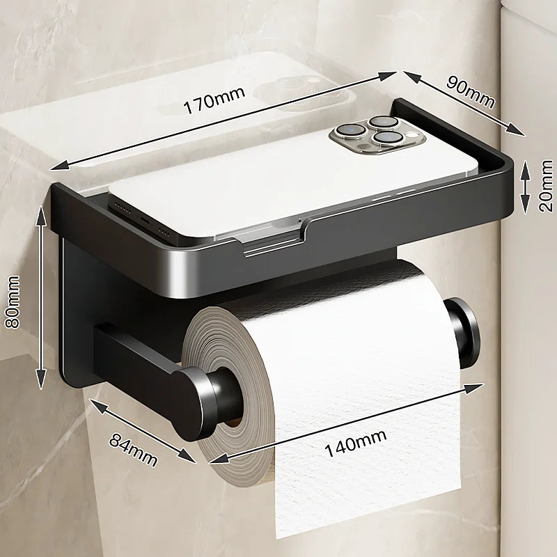 Toilet Paper Holder Wall-Mounted Aluminum alloy Toilet paper holder tissue rack Bathroom tissue holder Bathroom Accessories
