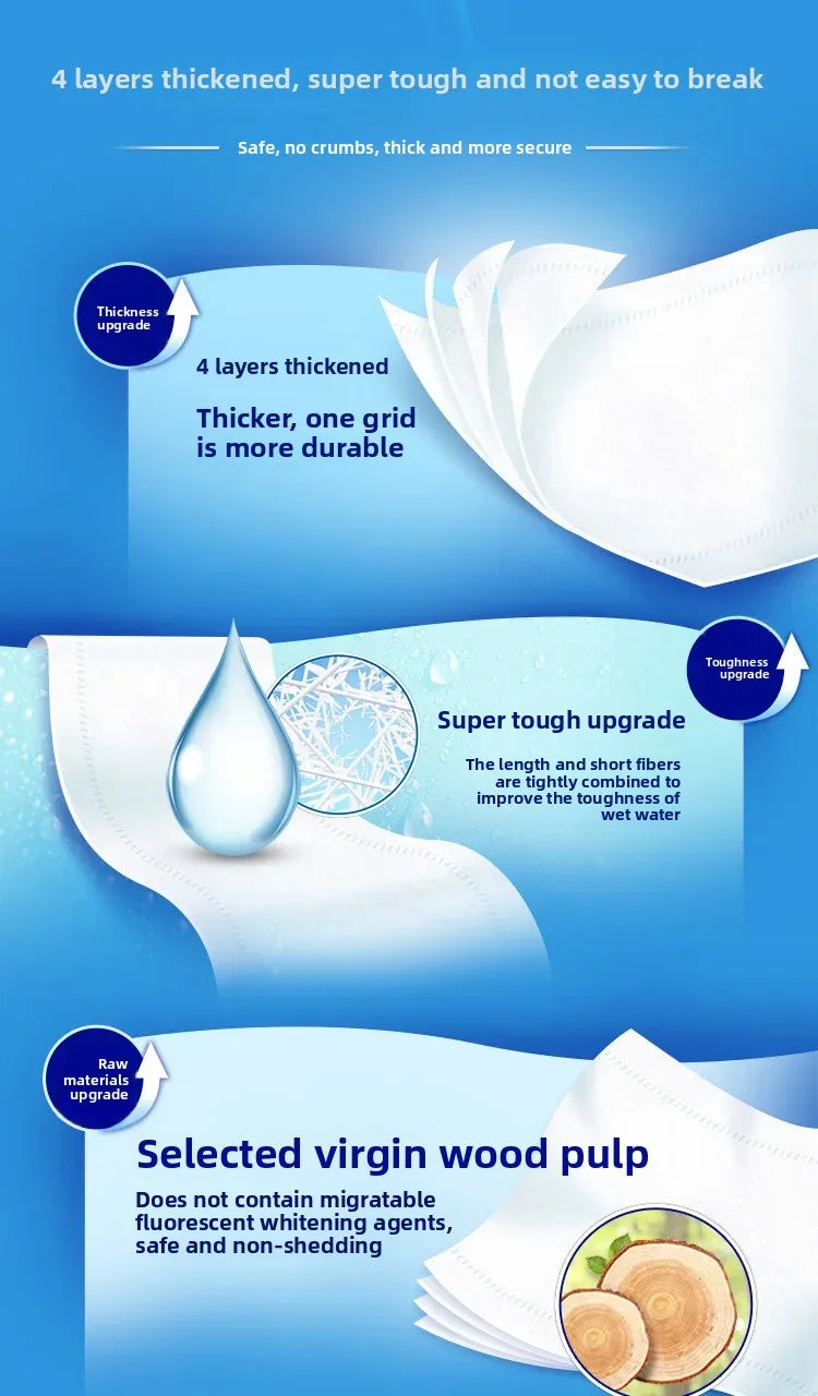 Vinda Toilet Paper Core 4 Layers 130g Blue Thick Classic Household Hygienic Paper Towels Strong And Durable