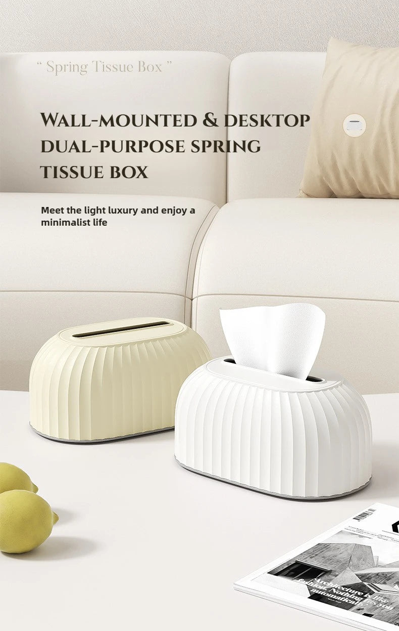 Creative Tissue Box with Spring Creative Scandinavian Simple Drawer Box Living Room Coffee Table Tissue Box Desktop Drawer Box