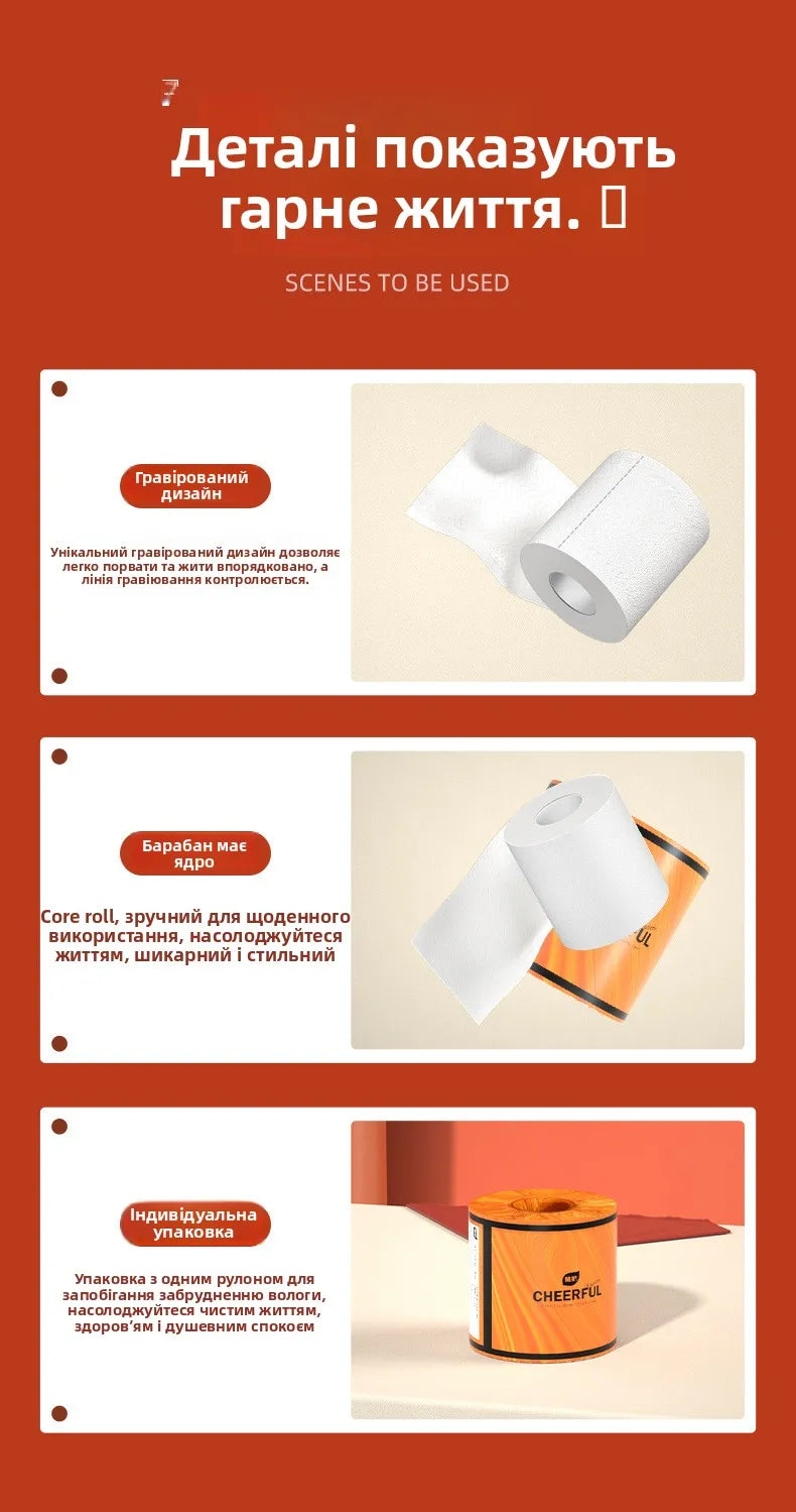Thiened 5 Layers Toilet Paper Core Wooden Pulp Hand Towel Batoom Tissue 27 Rolls 25g Whole Box Baby And Materni