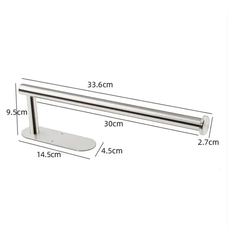 Stainless Steel Toilet Roll Holder Self Adhesive in Bathroom Tissue Paper Holder Black Finish Easy Installation no Screw