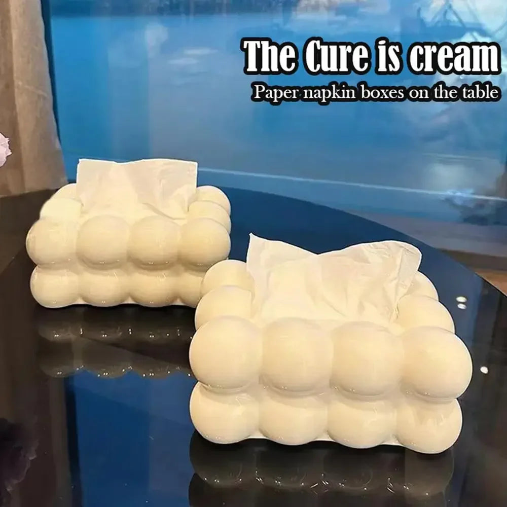 INS Style Marshmallow Tissue Box Korean Style Cute Removable Tissue Box Desktop Decorative Supplies for Home Napkin Holder