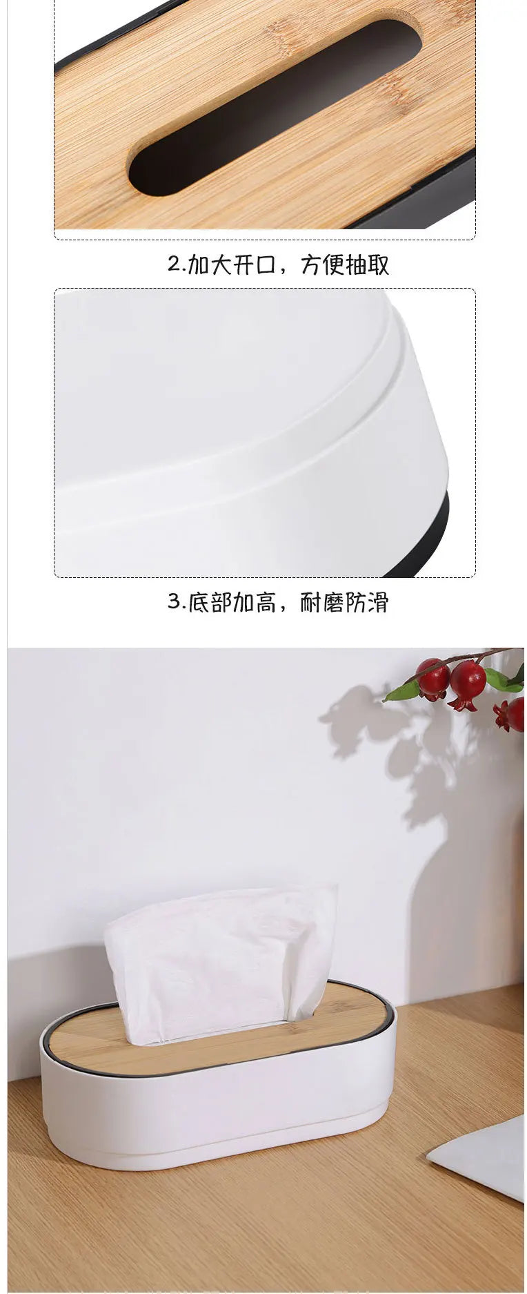 Bamboo Tissue Box Holder Cover Toilet Paper Storage Dispenser Handmade Bathroom Living Room Vanity Napkin Organizer Case