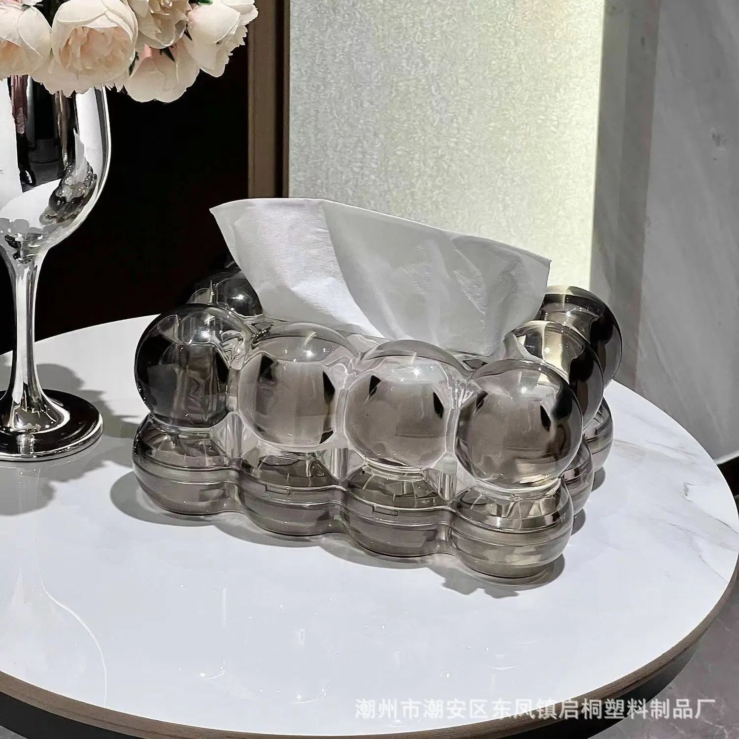 Nordic Style Tissue Box Transparent High Aesthetic Value for Living Room Coffee Table Drawstring Tissue Box Creative Personalize