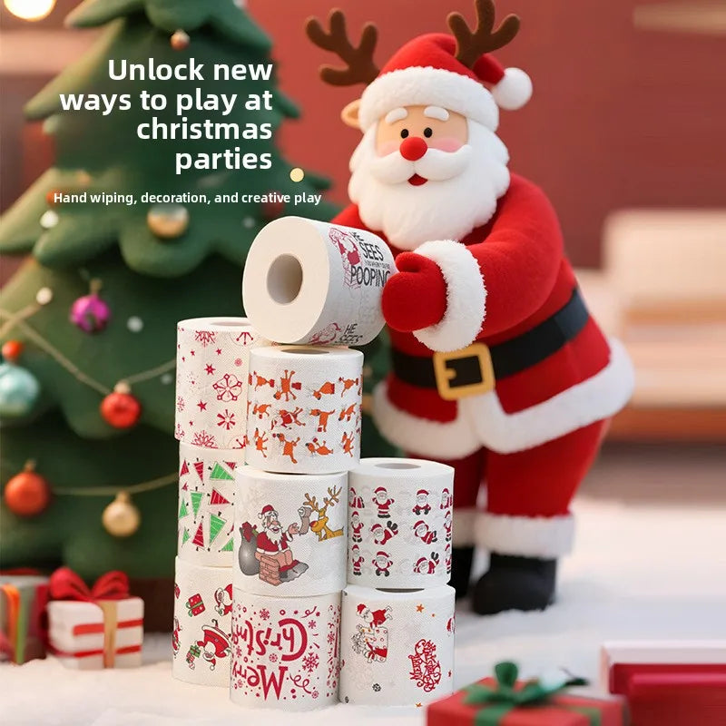 Christmas Print Colored Toilet Paper Roll Large Quantity Hygienic Paper Towels Bulk Shipping Home Direct Straightening
