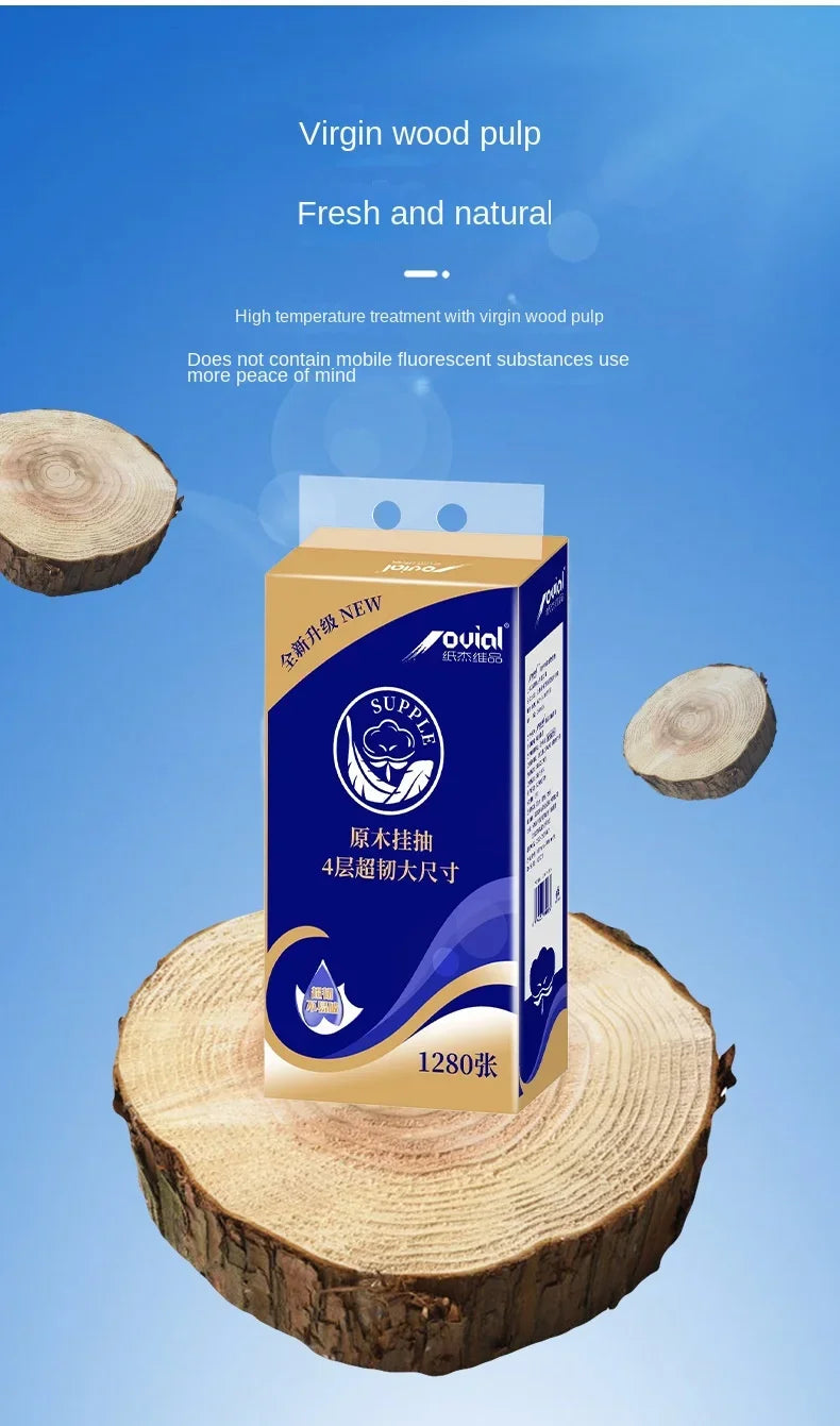 Bulk Pack Toilet Paper for Home Use Soft Embossed Tissues Bottom Extraction Hand Towels Bathroom Paper Essentials