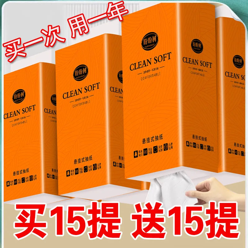 Household affordable package pumping paper, wall hanging paper towels, stockpiling toilet paper, bottom pumping paper, hanging e