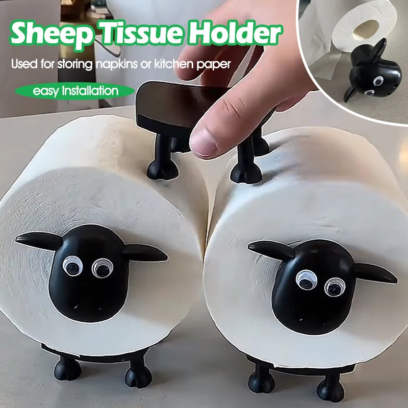 New Cute Sheep Shape Toilet Paper Holder Stand, Free Standing Animal Tissue Rack Storage for Bathroom Bedroom Decor, Funny Decor