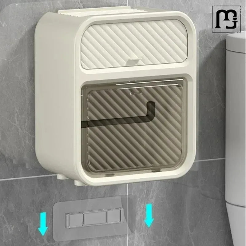New HOT Toilet toilet carton Wall-mounted tissue box No punching Waterproof toilet paper Roll paper rack