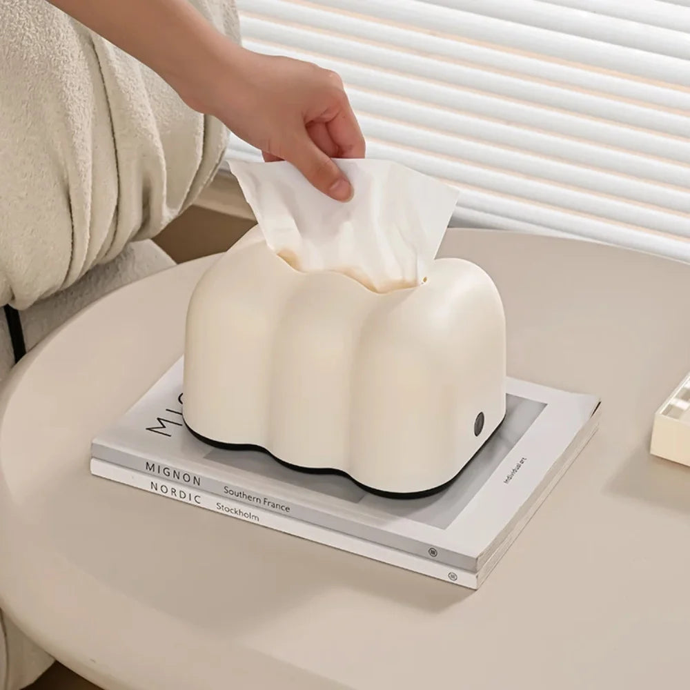 Cloud Creative Tissue Box Household Bathroom Paper Suction Box High-End Cream White Wall Mounted Paper Box