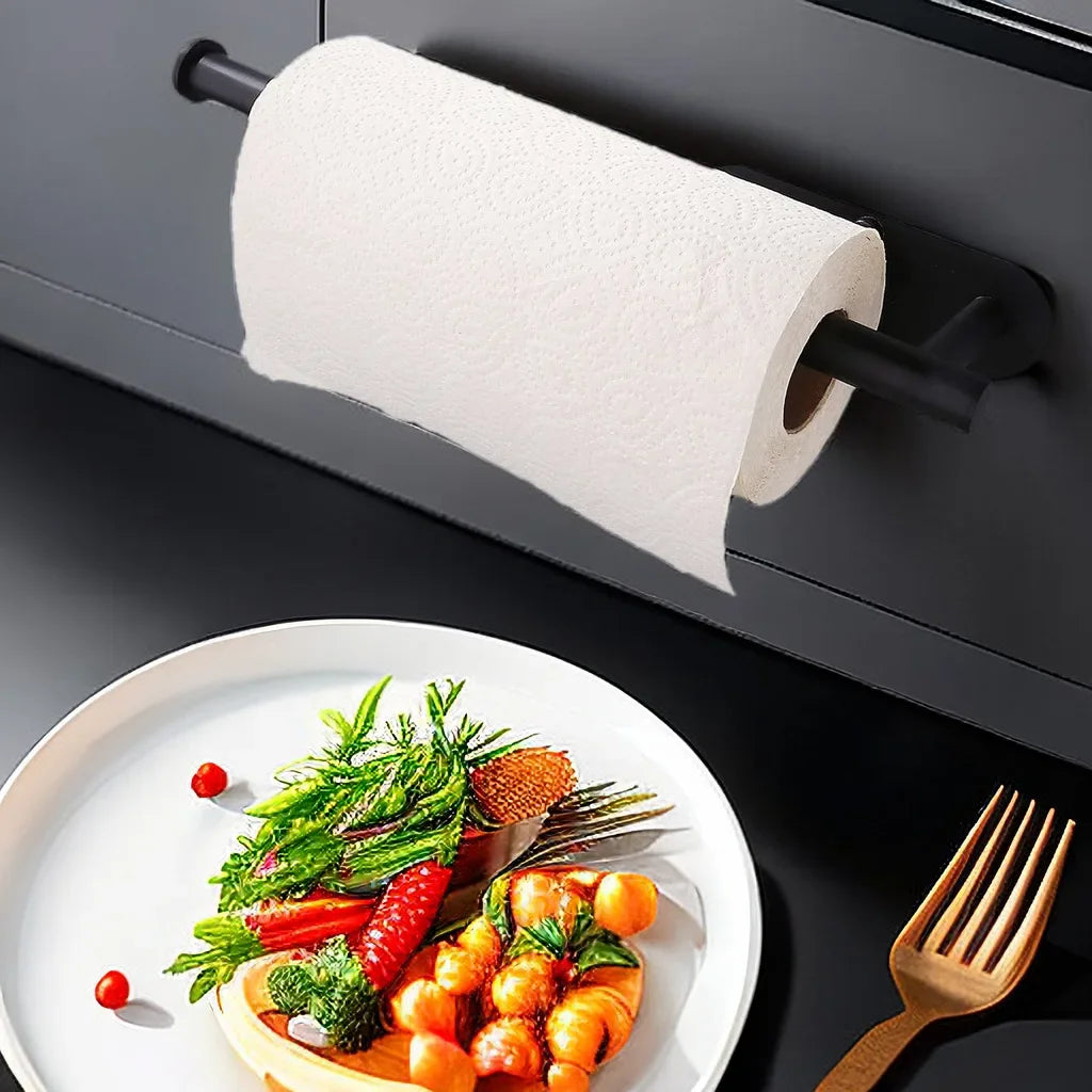 1PCS Kitchen Paper Towel Holder Toilet Paper Holder Adhesive Tissue Rack Napkin Dispenser Cabinet Storage Bathroom Accessories