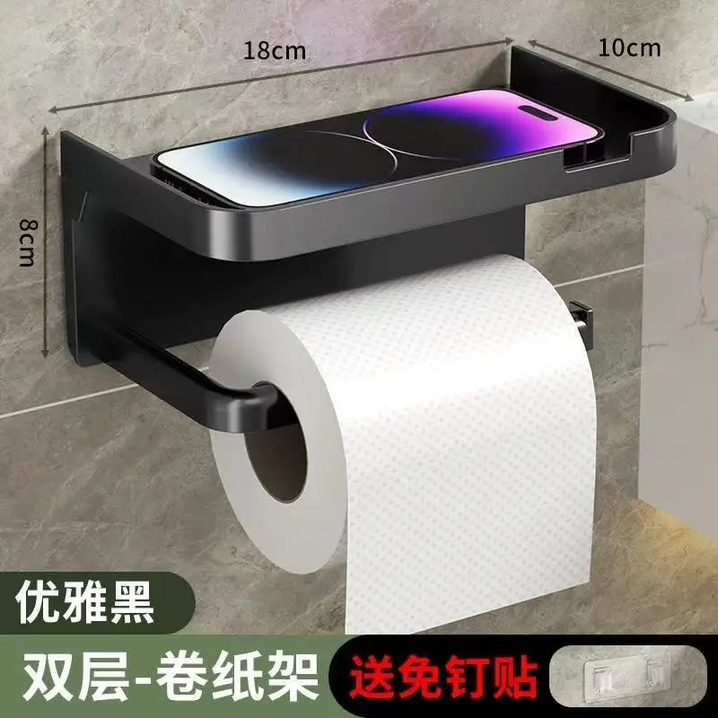 Bathroom tissue holder, wall-mounted toilet paper dispenser, washroom tissue box, paper roll holder