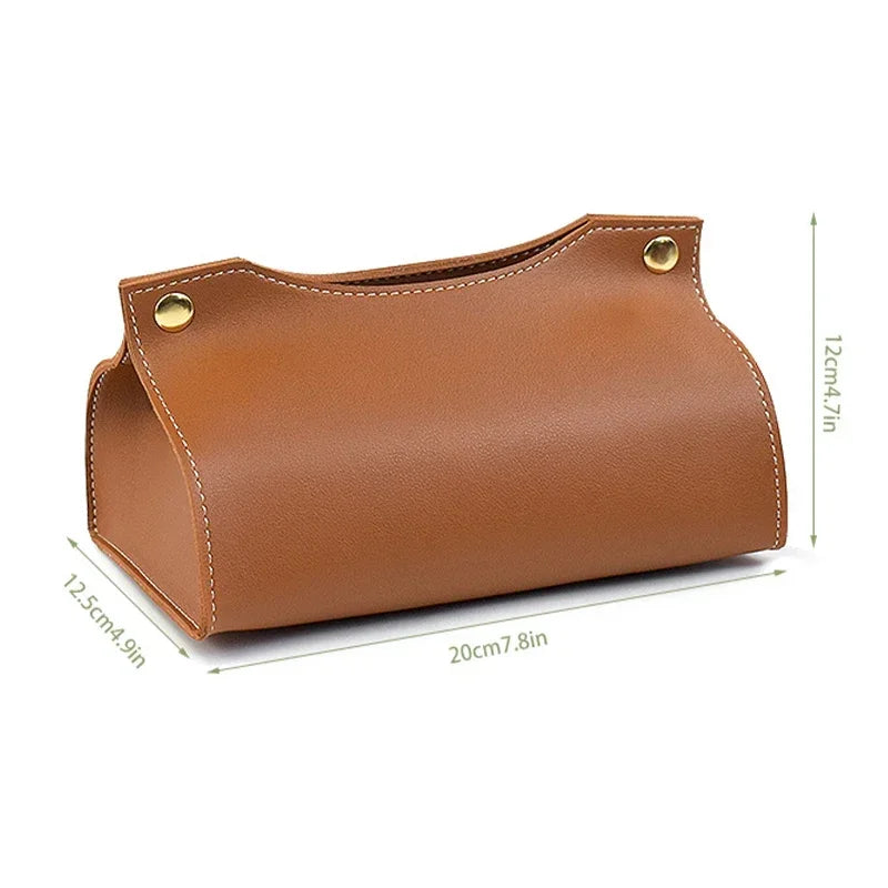 Pu Leather Tissue Box Cover Holder Car Living Room Bedroom Decoration Kitchen Desktop Nordic Home Napkin Holder Large Storage