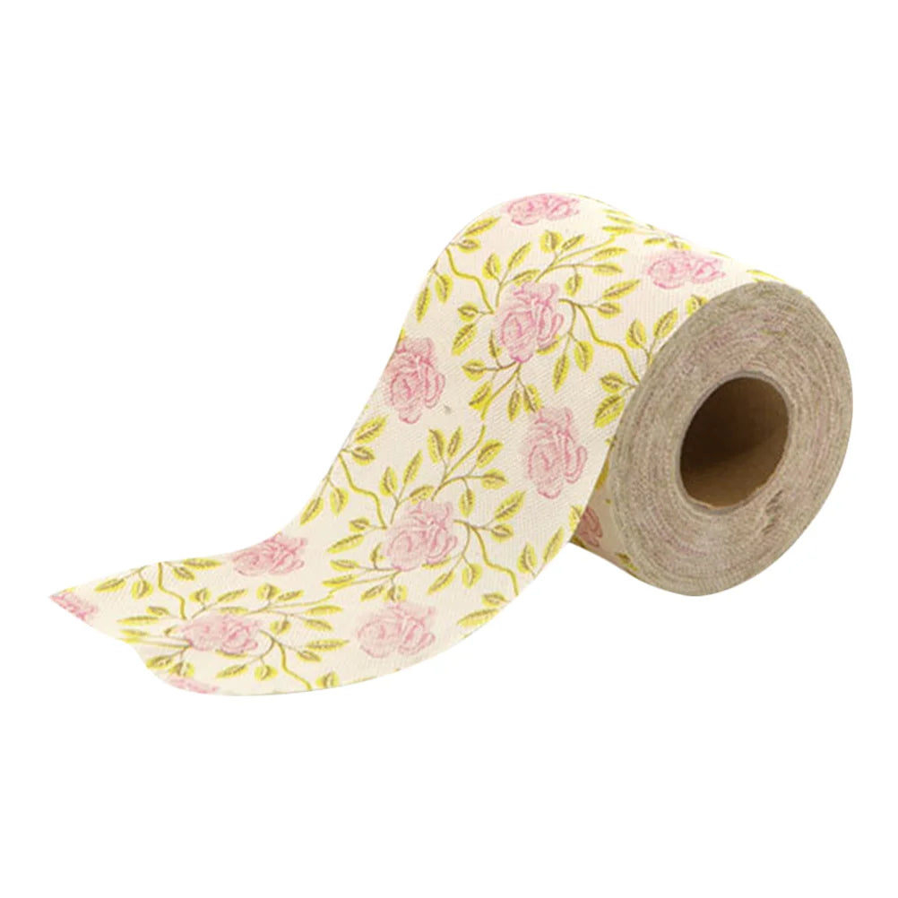 Printed Bamboo Pulp Paper Rose Pattern Creative Toilet Tissue Decorative Toilet Roll Sanitary Paper Bathroom Supplies