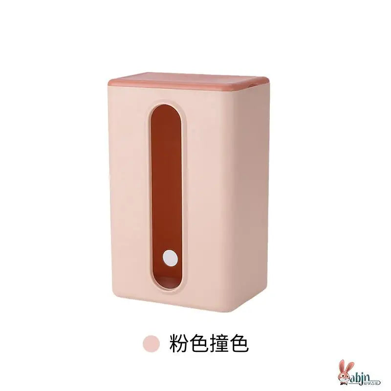 Wall-Mounted Tissue Box Kitchen Home Use Napkin Holder Storage Box Drop-In No-Punching Required Simple Rectangular Plastic De...