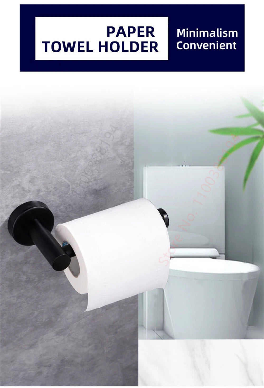 Adhesive Toilet Roll Paper Holder Organizer Wall Mount Storage Stand Kitchen Bathroom No Drill Tissue Towel Dispenser Stainless