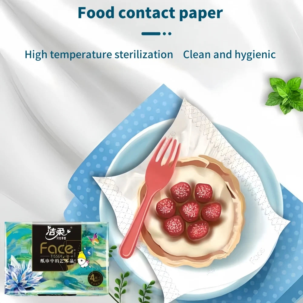 10 Packs 200Pcs/Pack Toilet Paper 4 Layers Thickened Wettable Facial Tissue Trip Napkins Handkerchiefs Disposable Tissue Paper