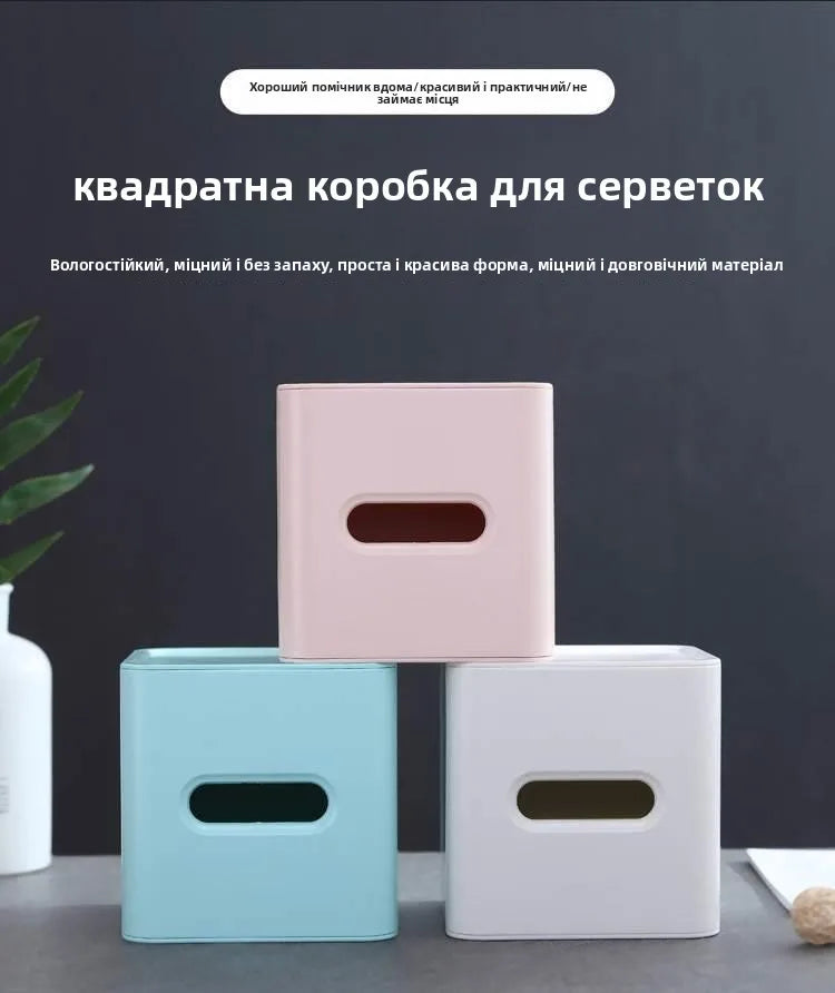 Simple European Sle Tissue Box Storage Box for Desktop Hand Wi Coffee Table Dstring Paper Home Decor Plastic Box