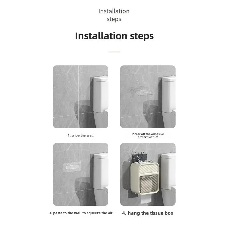 New HOT Toilet toilet carton Wall-mounted tissue box No punching Waterproof toilet paper Roll paper rack