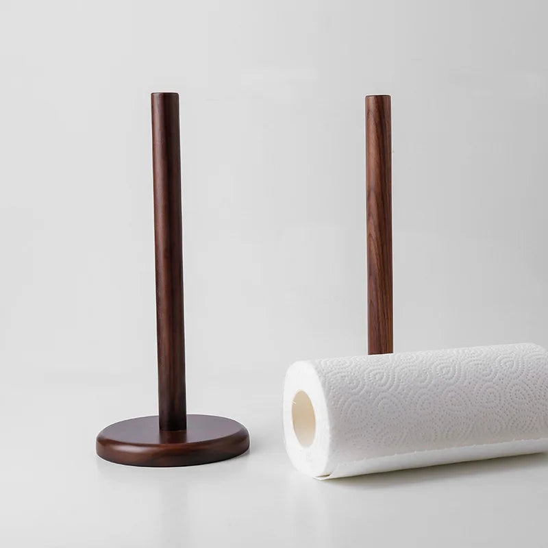 HeMe Black walnut simple solid wood kitchen dining table tissue rack household roll paper rack kitchen tissue storage rack