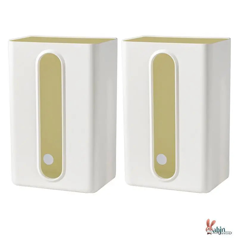 Wall-Mounted Tissue Box Kitchen Home Use Napkin Holder Storage Box Drop-In No-Punching Required Simple Rectangular Plastic De...
