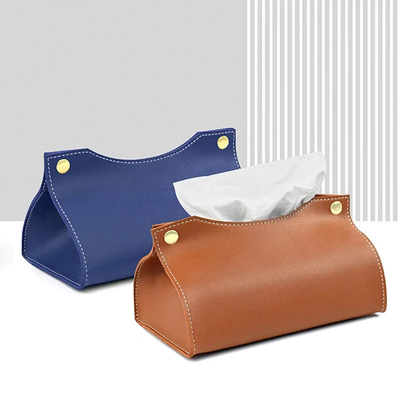 Pu Leather Tissue Box Cover Holder Car Living Room Bedroom Decoration Kitchen Desktop Nordic Home Napkin Holder Large Storage