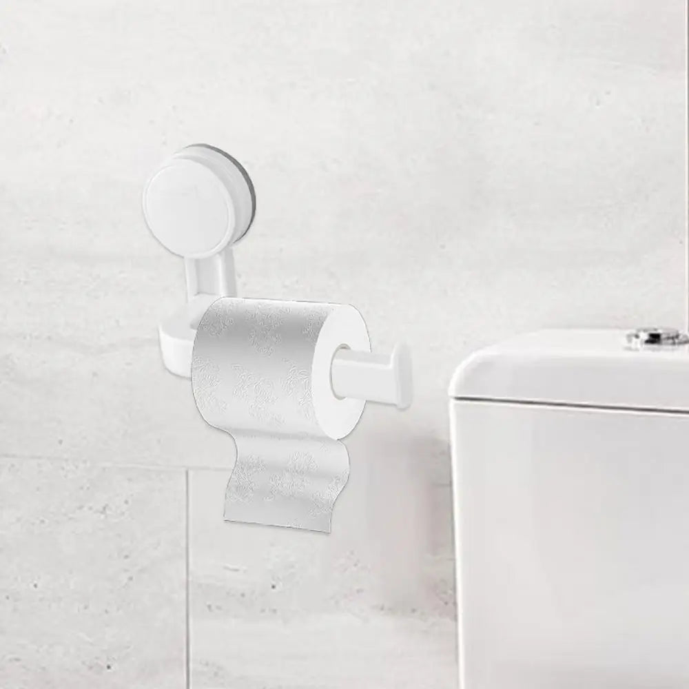 Toilet Paper Holder Suction Multi-Purpose Suction Toilet Paper Bracket Stick-On Bathroom Tissue Holder with Thickened Design