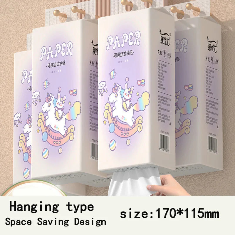 Home Wall Hanging Easy To Use Tissue 4 Layer 175 Sheets 1 Big Bag Save Space Home Pumping Paper Cute Decorate Toilet Paper