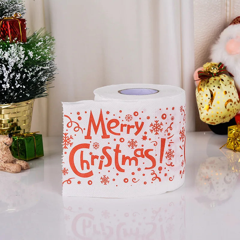 Toilet Paper Christmas Pattern Series Roll Paper Santa Claus Reindeer Hygienic Paper Creative Toilet Papers Rolls Funny Napkins