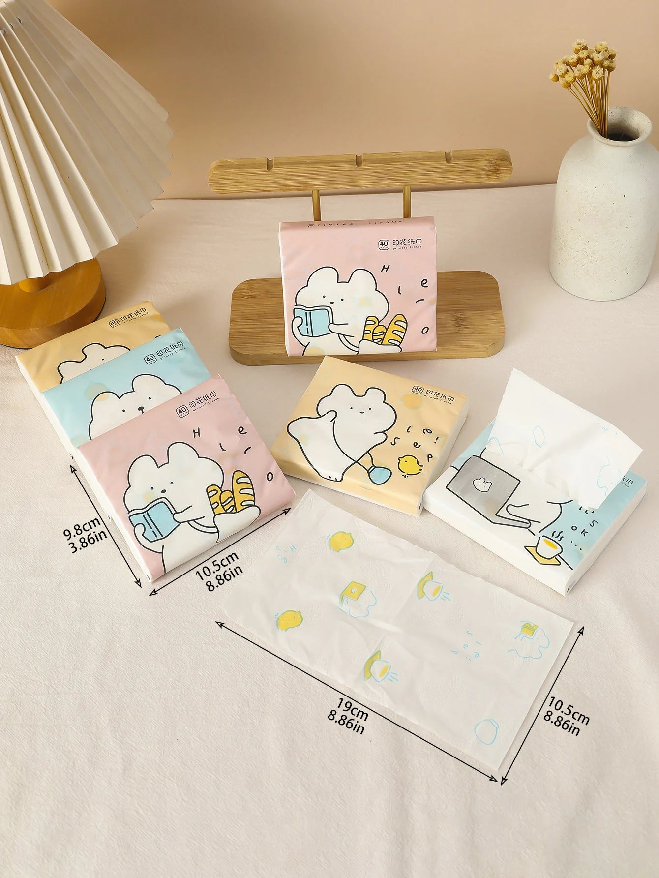 3 packs thickened cartoon printed facial tissue small pack convenient paper towels handkerchief napkins household goods