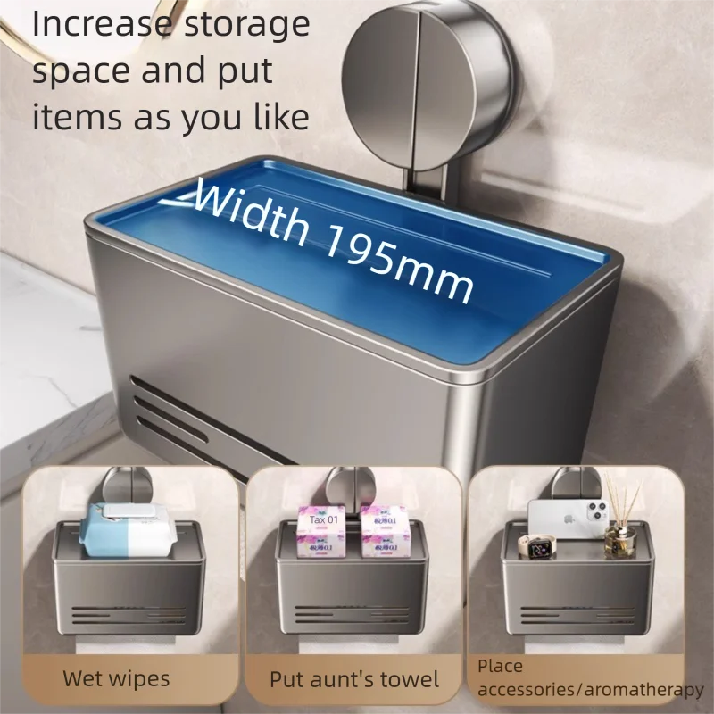 Suction cup, toilet tissue box, bathroom living room drawer box, toilet paper box, face towel storage box, wall hanging