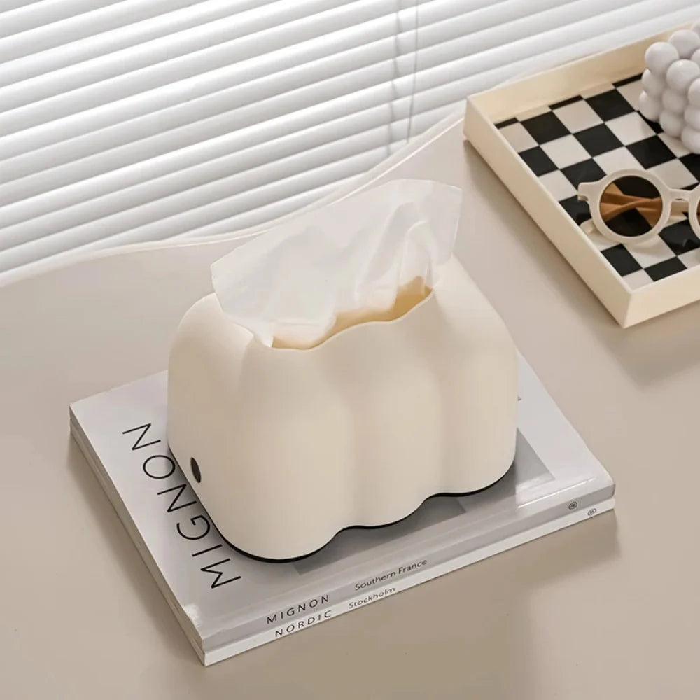 Cloud Creative Tissue Box Household Bathroom Paper Suction Box High-End Cream White Wall Mounted Paper Box