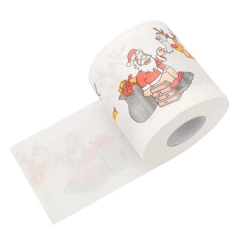 Toilet Paper Christmas Pattern Series Roll Paper Santa Claus Reindeer Hygienic Paper Creative Toilet Papers Rolls Funny Napkins