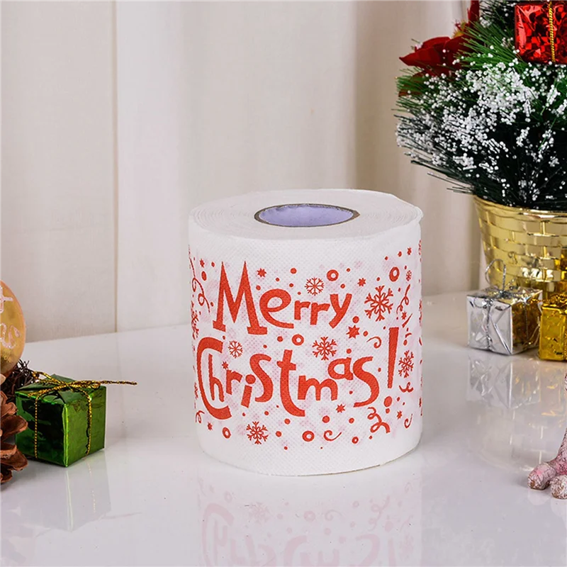 ABIT 5 Styles Santa Claus Paper Roll Tissue Paper Towels Christmas Decorations Xmas Santa Office Room Toilet Paper 15 Roll