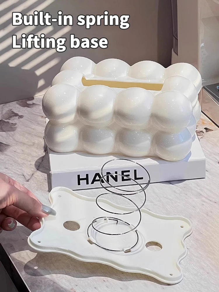 High Aesthetic Tissue Box, Home Living Room, High-End Tissue Storage, Paper Box, Cream Style Napkin Box