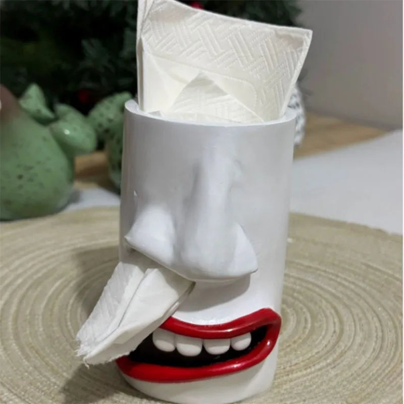 Funny Face Tissue HolderFunny Tissue Rack Decorations Funny Nostril Tissue Holder