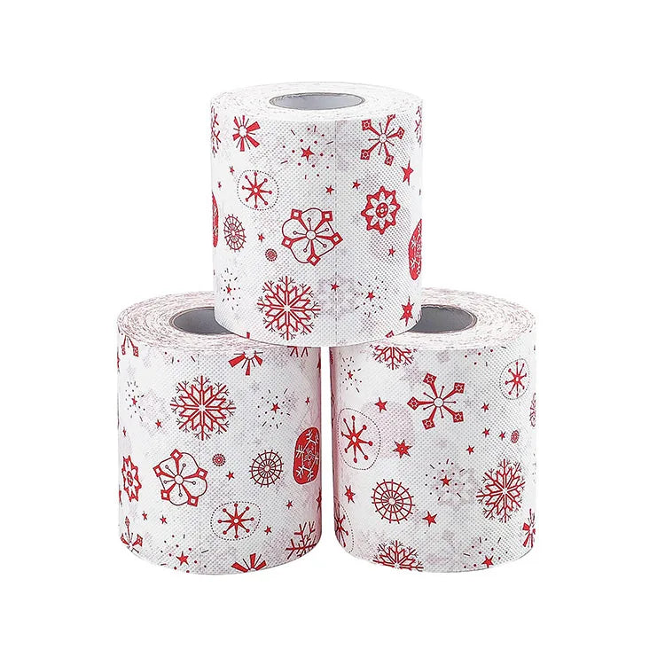 Toilet Paper Christmas Pattern Series Roll Paper Santa Claus Reindeer Hygienic Paper Creative Toilet Papers Rolls Funny Napkins