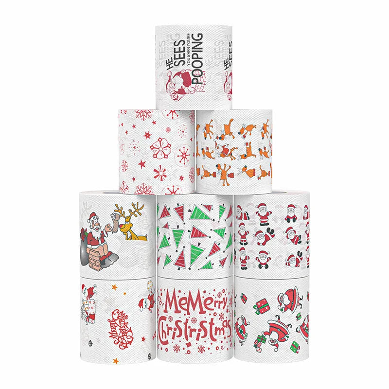 Christmas Print Colored Toilet Paper Roll Large Quantity Hygienic Paper Towels Bulk Shipping Home Direct Straightening