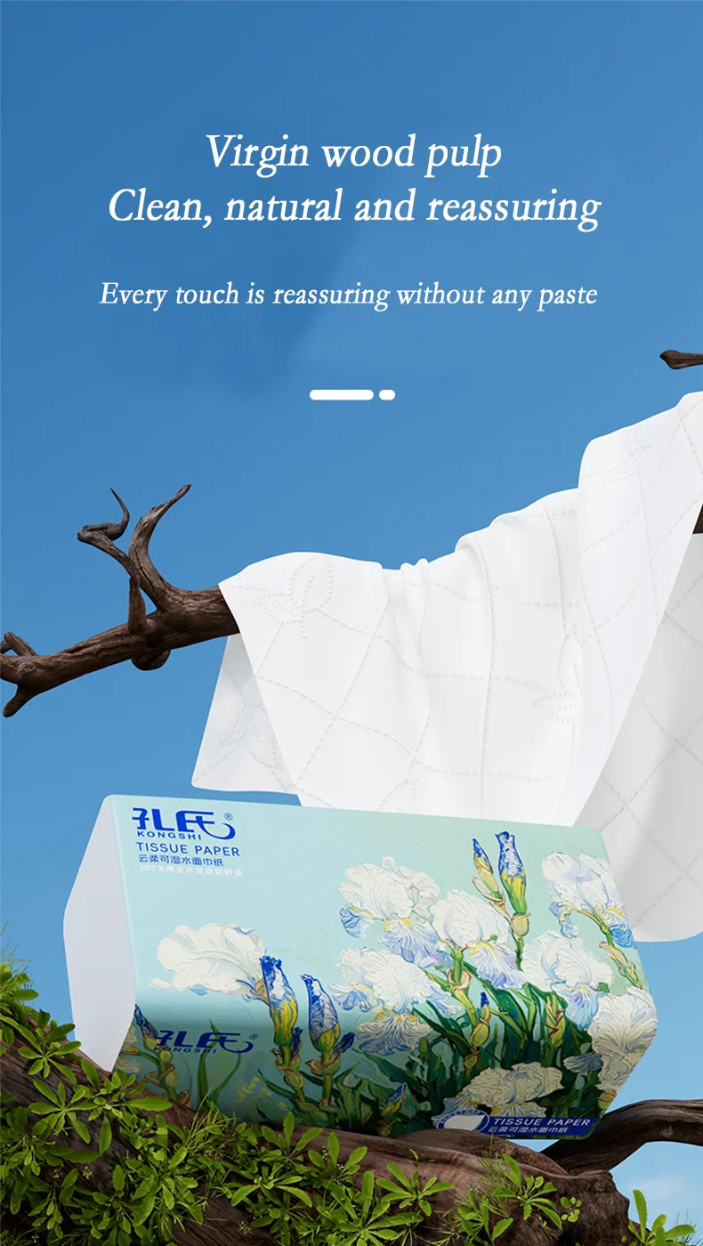 20 Packs Full Case of 400 Sheets of Toilet Paper Log Napkins Embossed Facial Tissue Paper Household Paper Towels