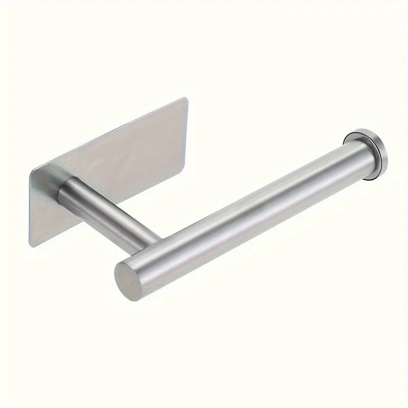 Heavy Duty Stainless Steel Toilet Paper Holder, Self-Adhesive No-Drill Wall Mount, Brushed Finish Bathroom Tissue Roll Dispenser
