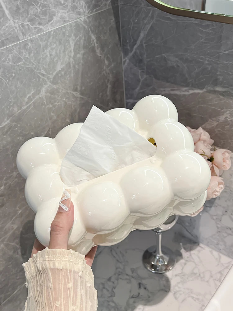 High Aesthetic Tissue Box, Home Living Room, High-End Tissue Storage, Paper Box, Cream Style Napkin Box