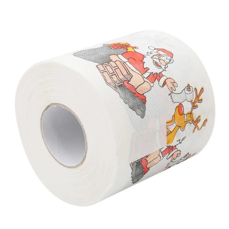 Toilet Paper Christmas Pattern Series Roll Paper Santa Claus Reindeer Hygienic Paper Creative Toilet Papers Rolls Funny Napkins