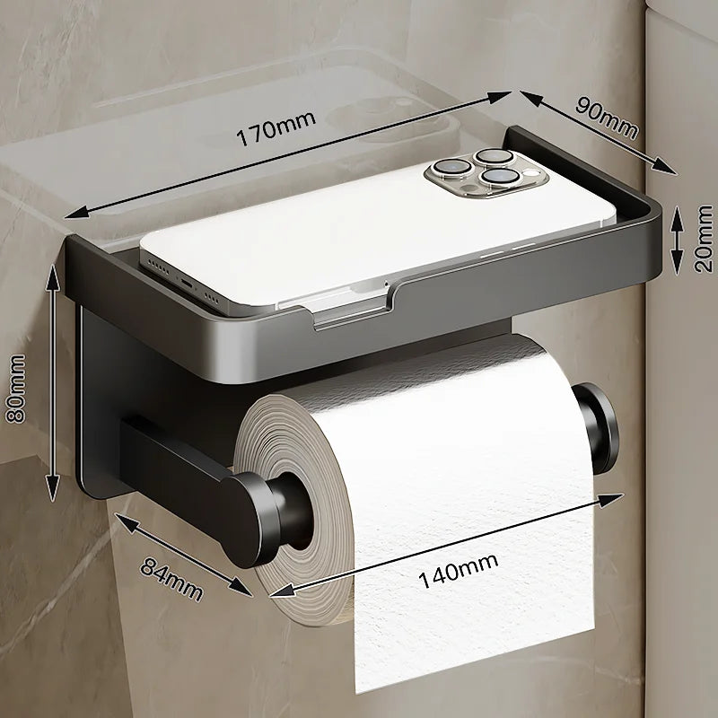 Toilet Paper Holder Wall-Mounted Aluminum alloy Toilet paper holder tissue rack Bathroom tissue holder Bathroom Accessories