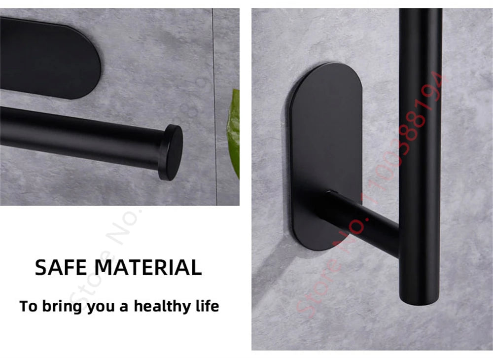 Adhesive Toilet Roll Paper Holder Organizer Wall Mount Storage Stand Kitchen Bathroom No Drill Tissue Towel Dispenser Stainless