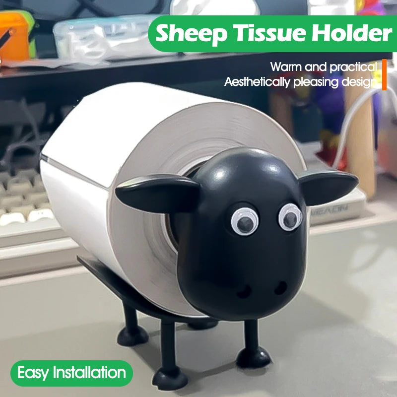 New Cute Sheep Shape Toilet Paper Holder Stand, Free Standing Animal Tissue Rack Storage for Bathroom Bedroom Decor, Funny Decor